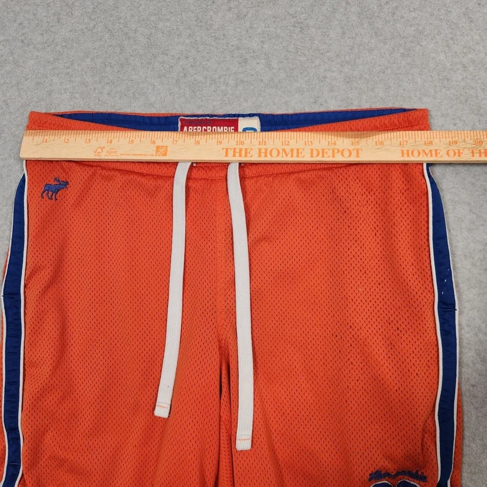 Vintage Abercrombie & Fitch Shorts Mens Small Orange Athlethic Basketball Mesh